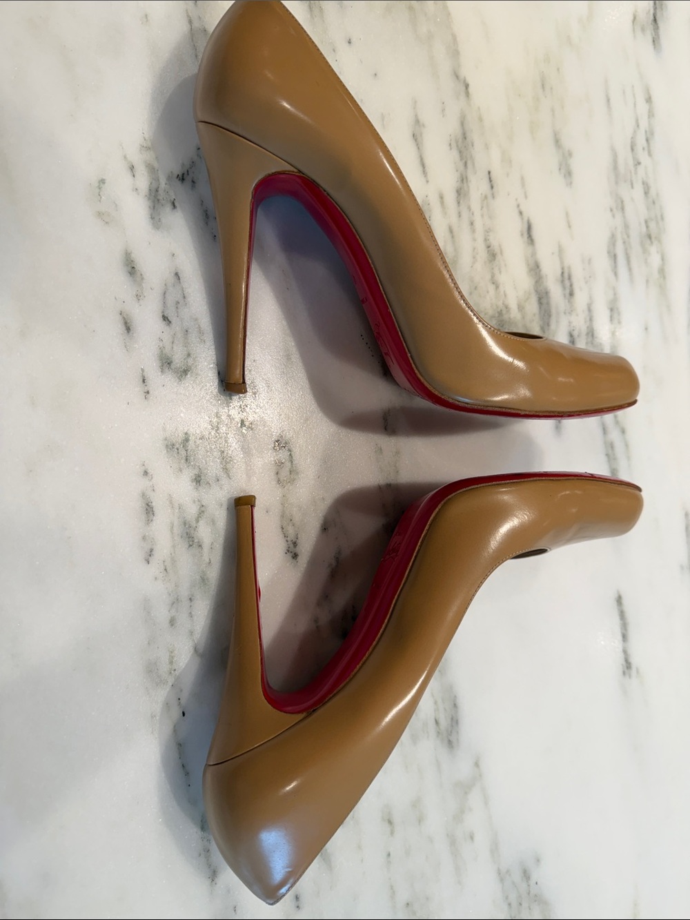 Christian Louboutin Nude Leather Almond Toe Pumps - Picture 4 of 5